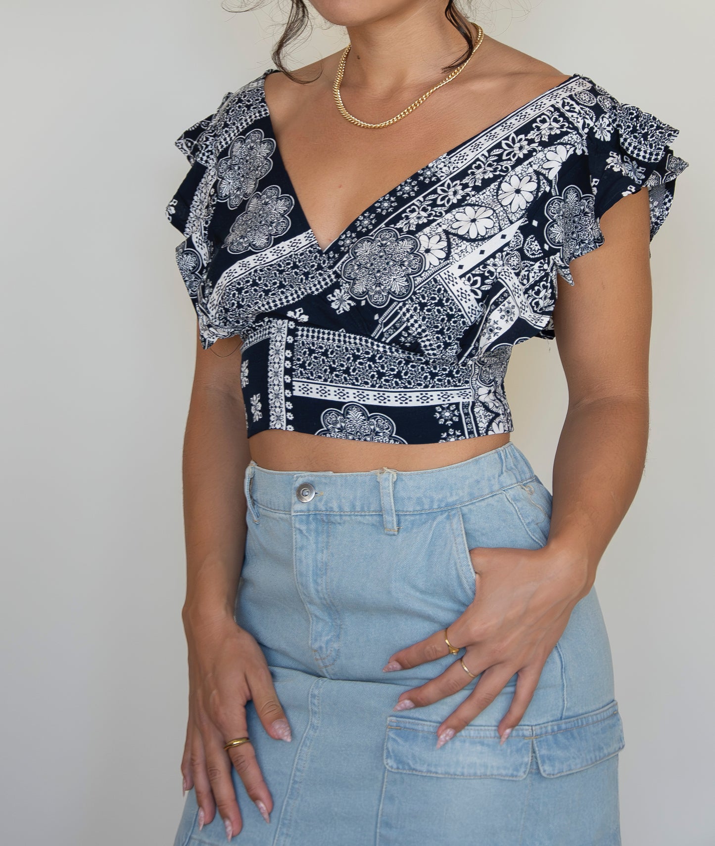 Denim Cargo Skirt