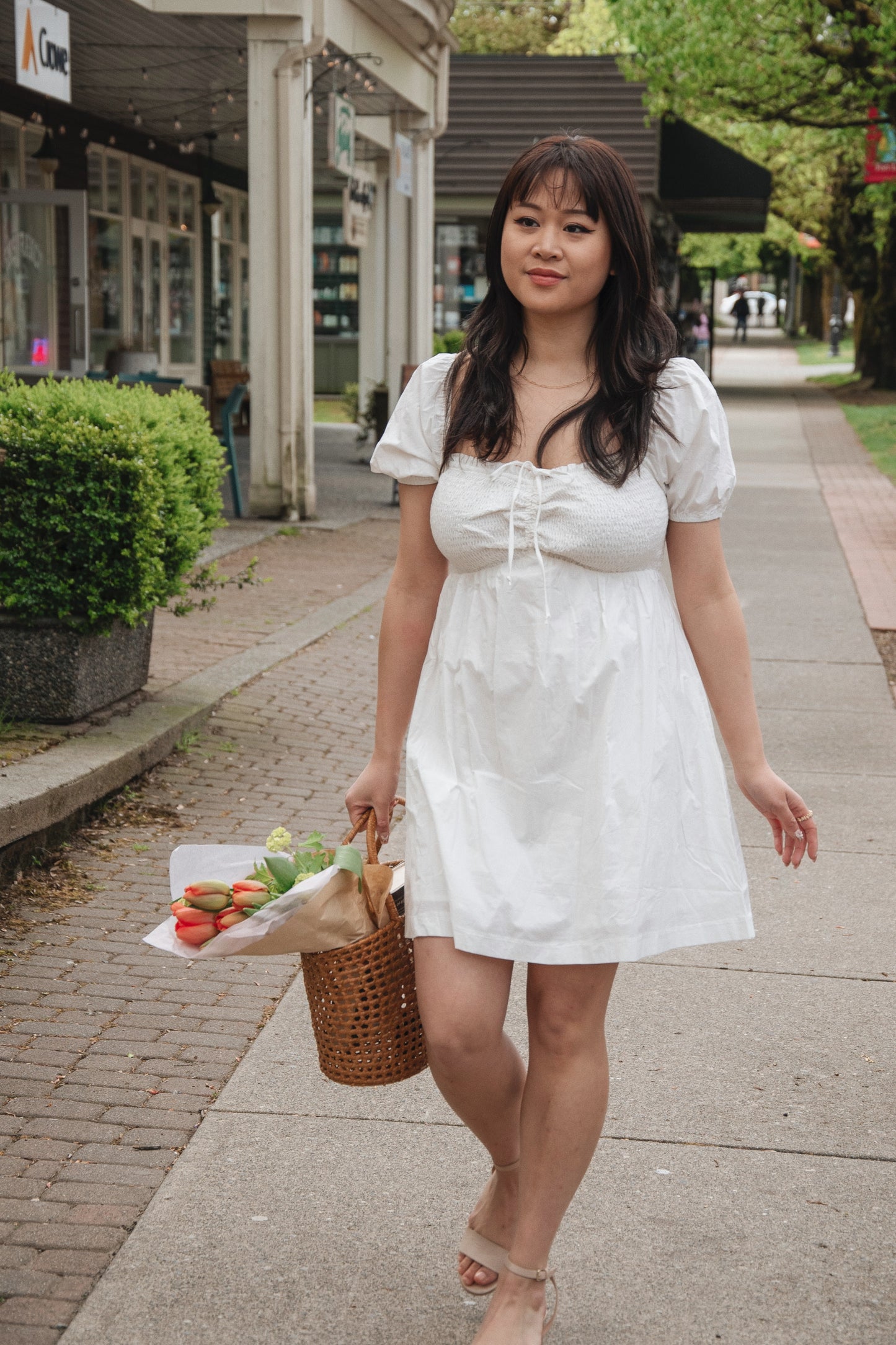 Smocked Puff Sleeve Dress