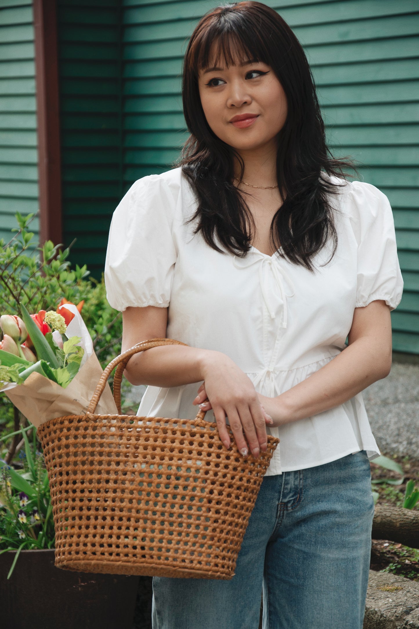 Puff Sleeve Tie Top