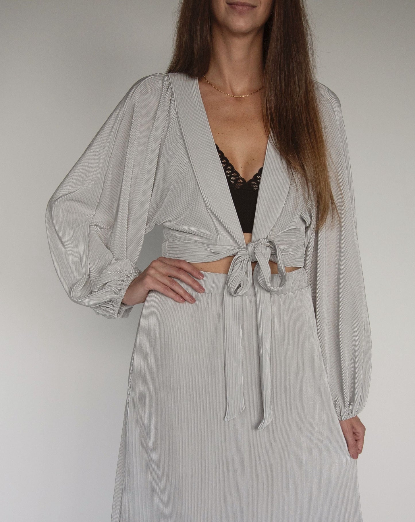 Metallic Tie Top