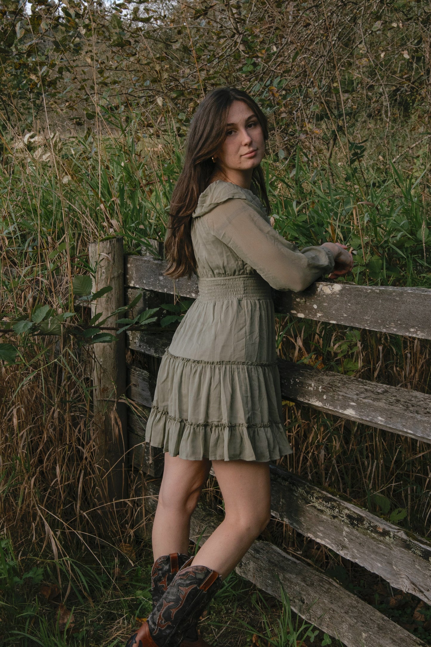 Chiffon Ruffle Mini Dress