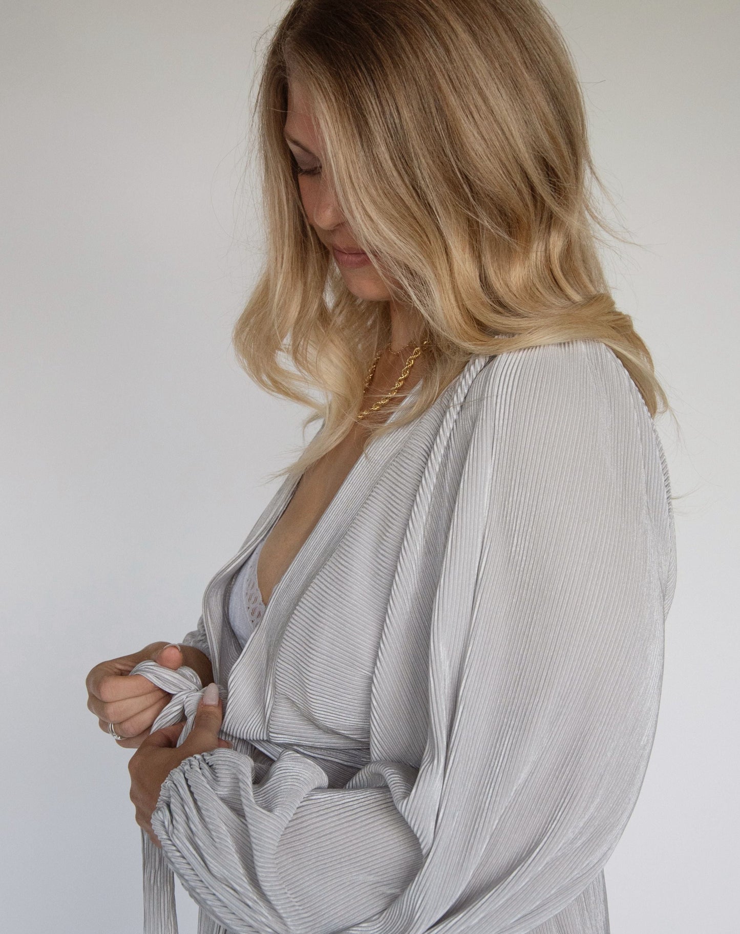 Metallic Tie Top