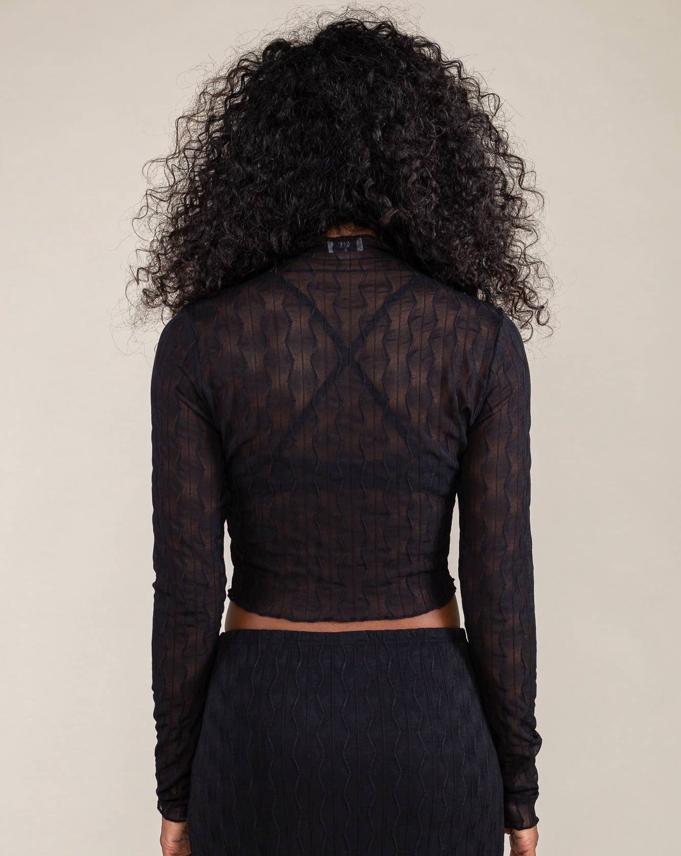 Jacquard Mesh Top