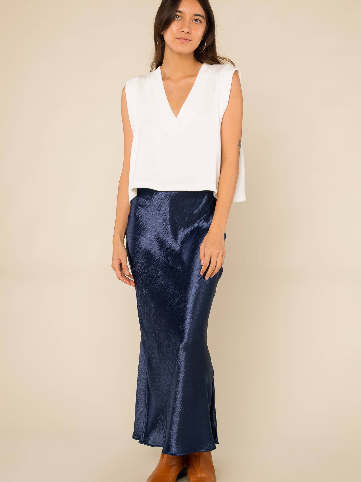 Satin Midi Skirt