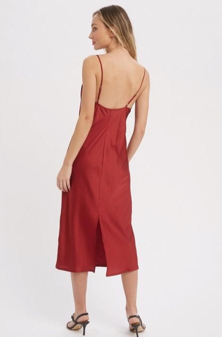 Satin Midi Slip Dress