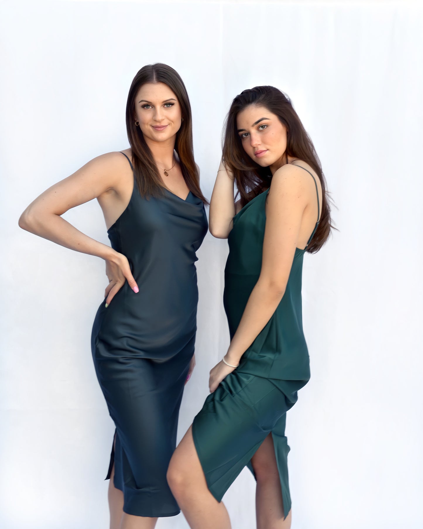 Satin Midi Slip Dress