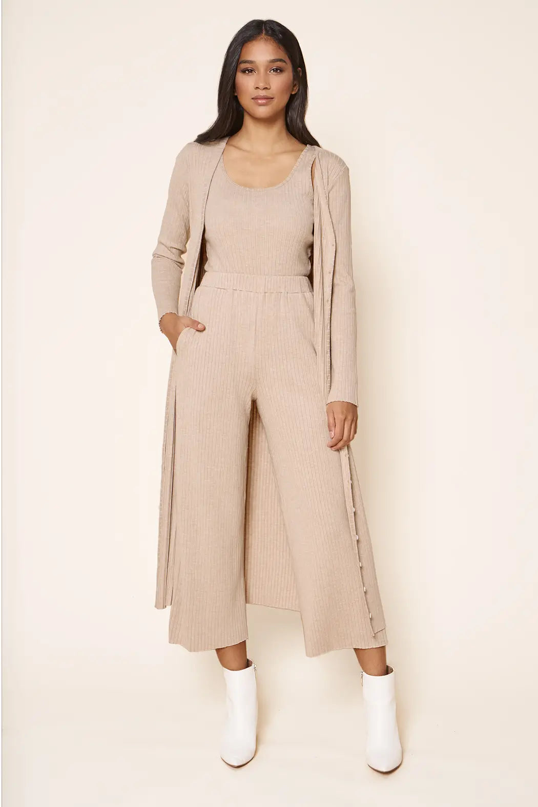 Ribbed Wide Leg Pants