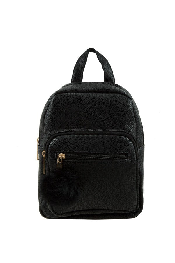 Mini Faux Leather Backpack