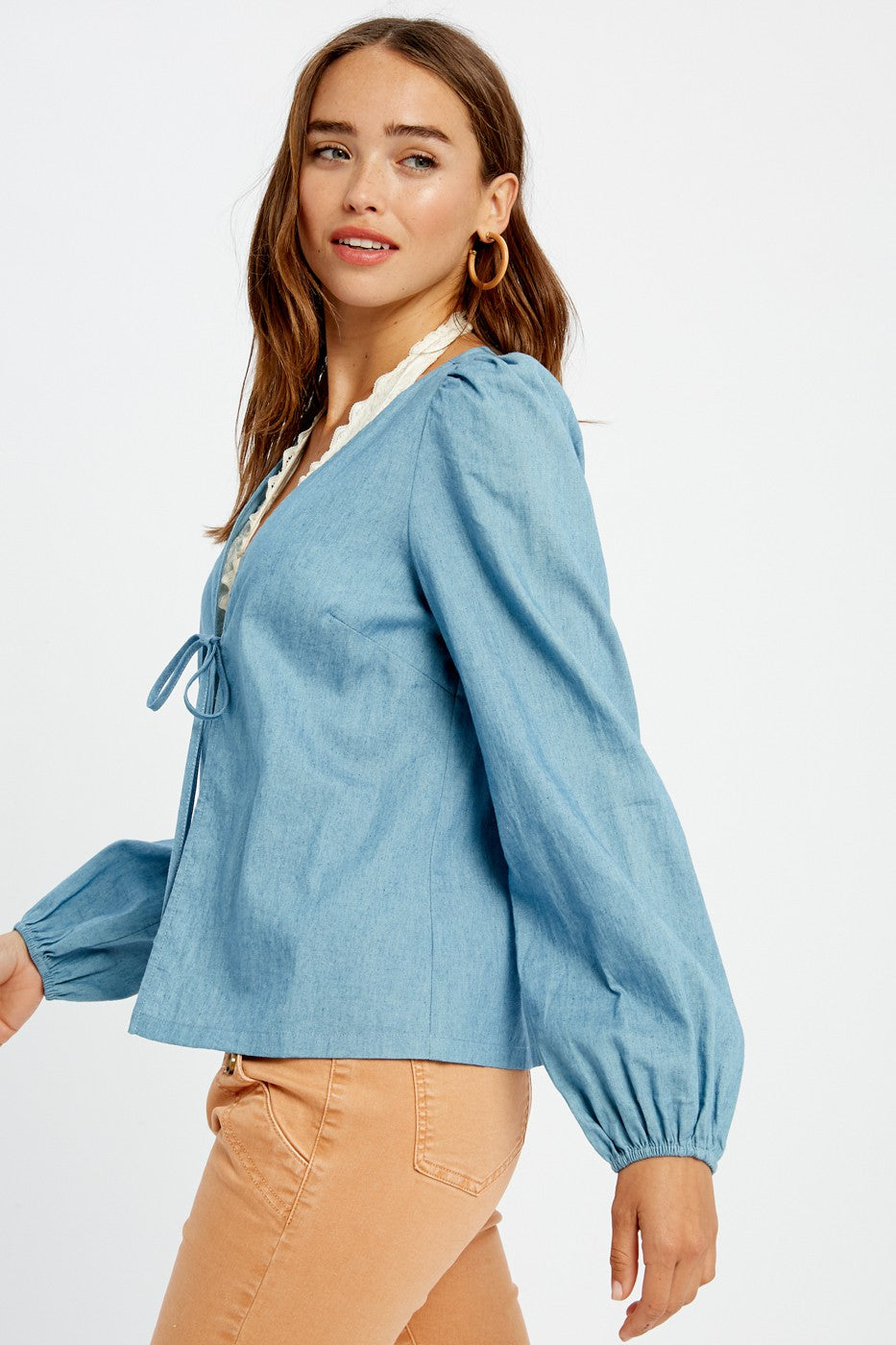 Chambray Tie Top