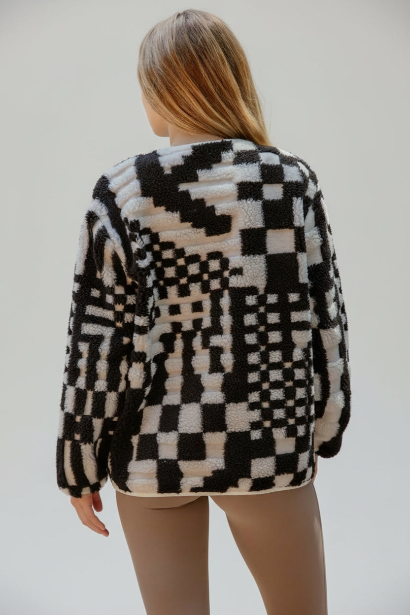 Checkered Fleece Jacket