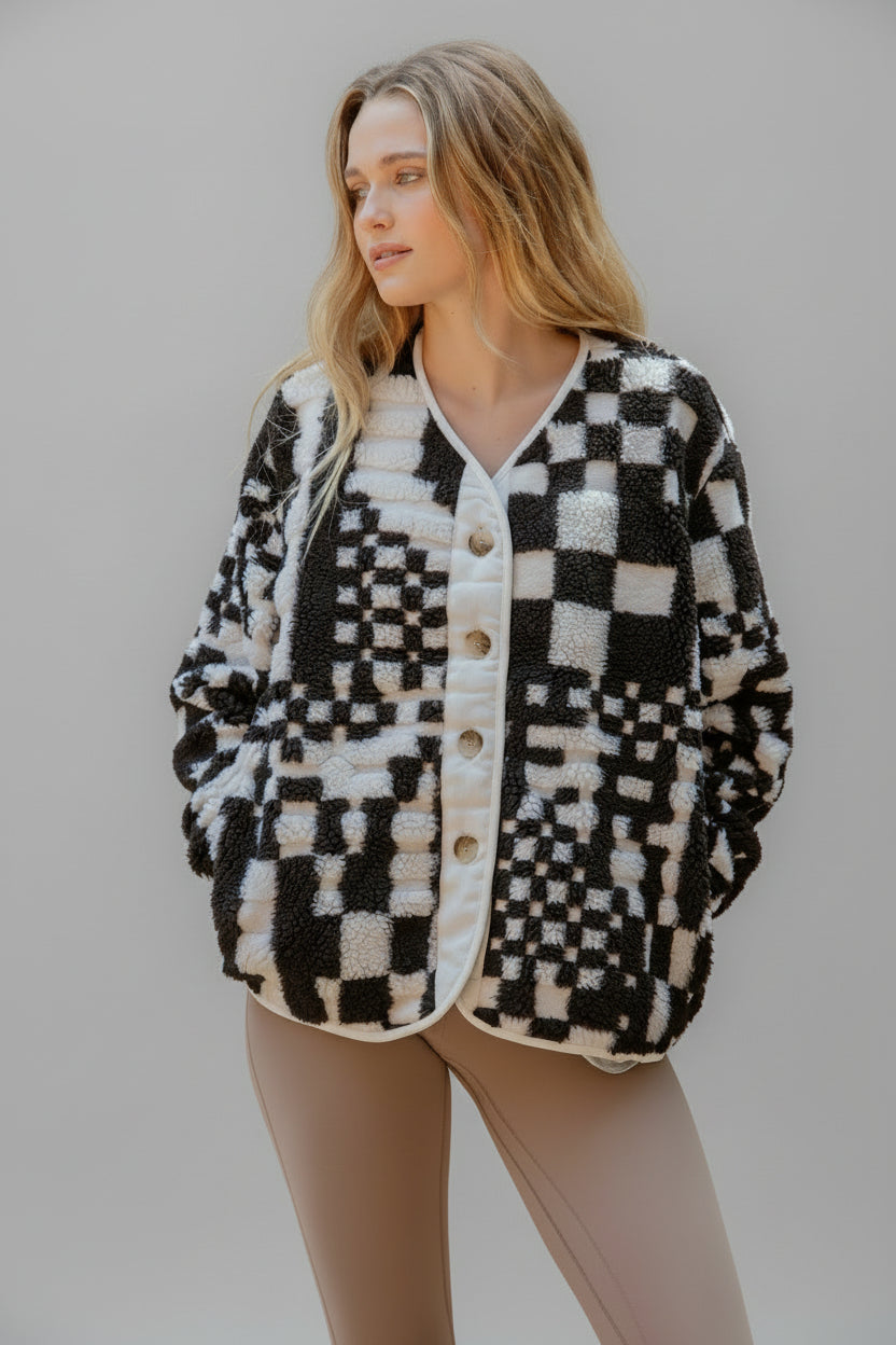 Checkered Fleece Jacket