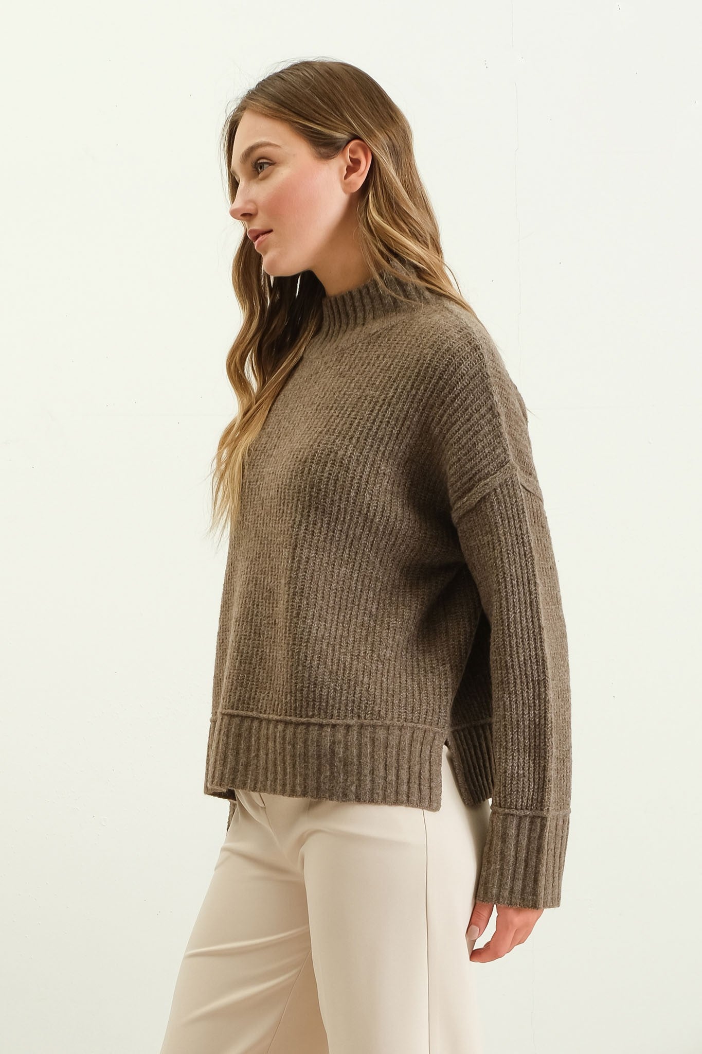 Mock Neck Oversized Sweater