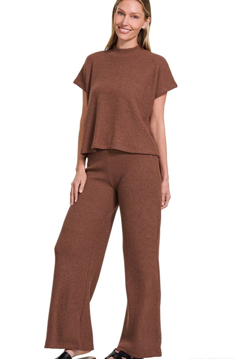 Waffle Knit Lounge Set