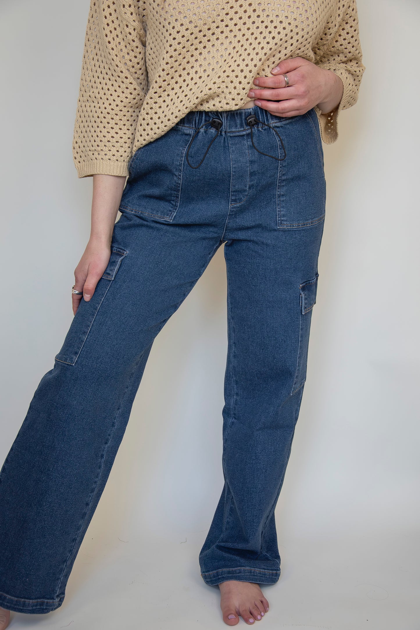 Denim Cargo Pants