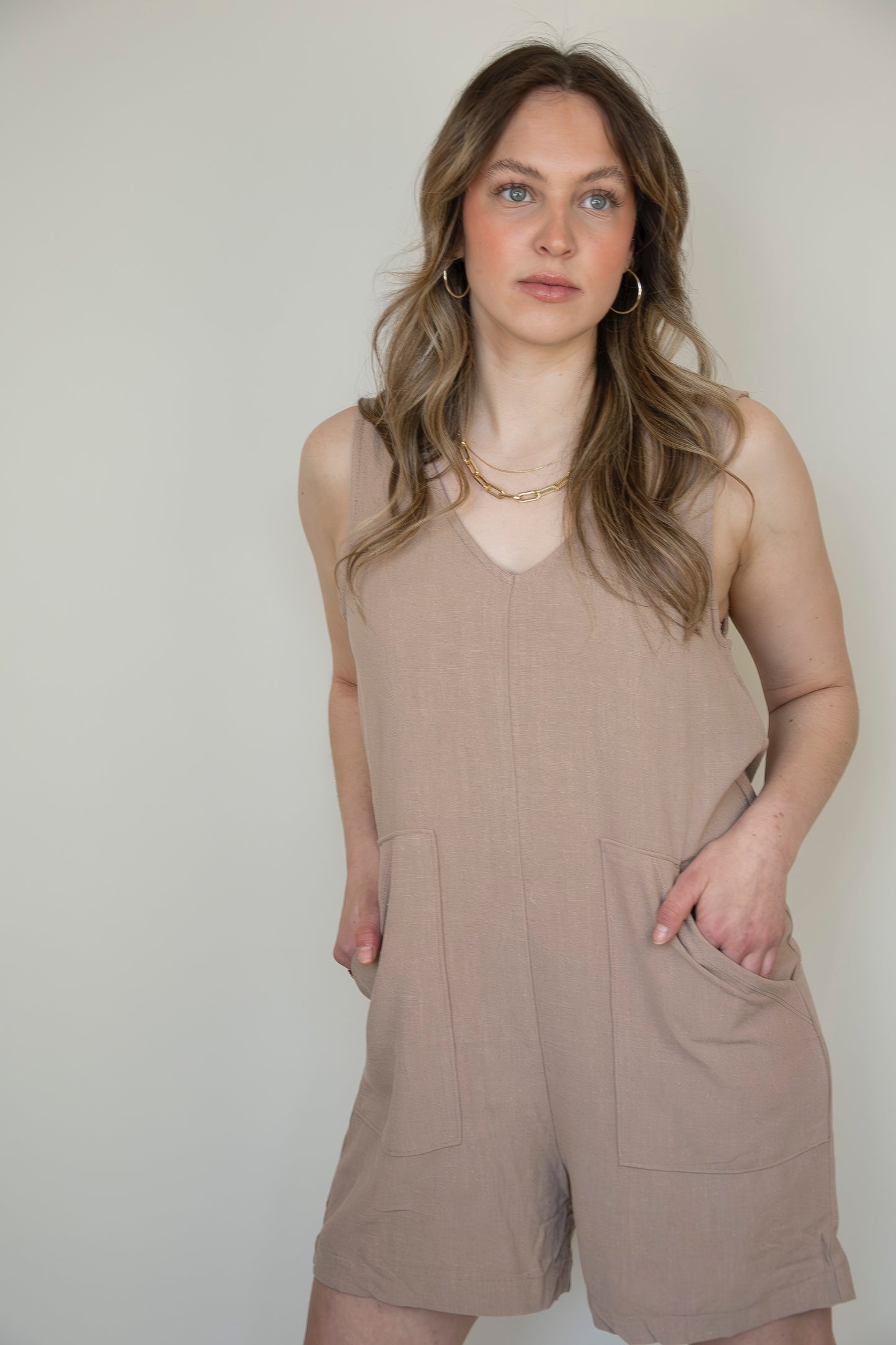 Linen Sleeveless Romper