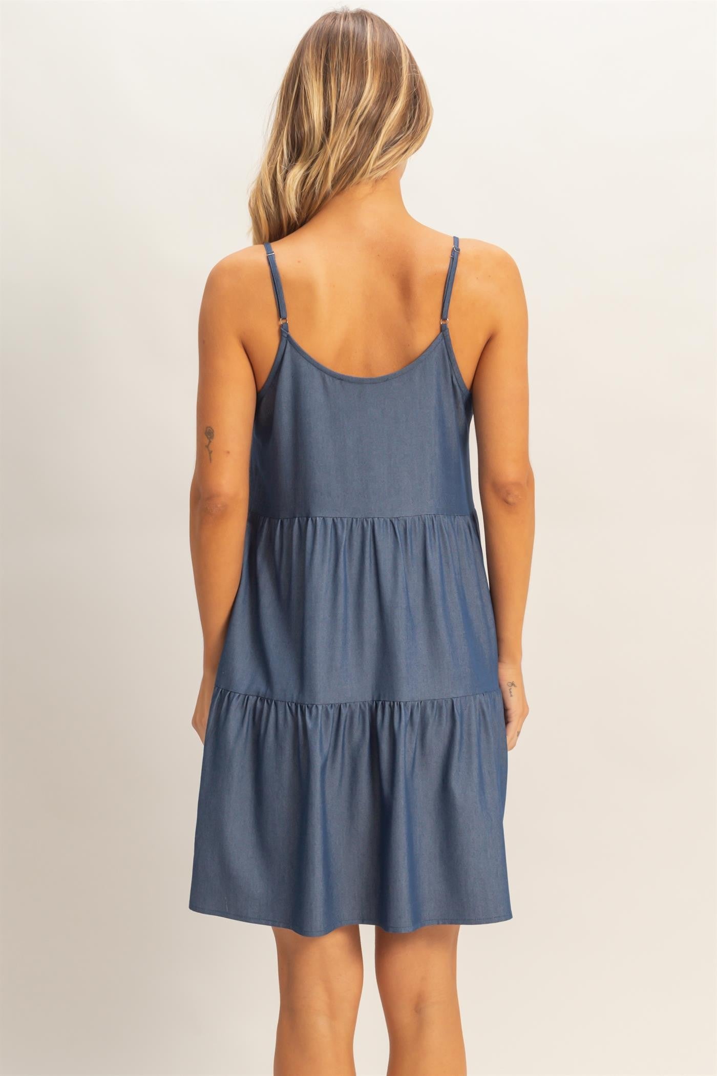 Denimi Tiered Mini Dress