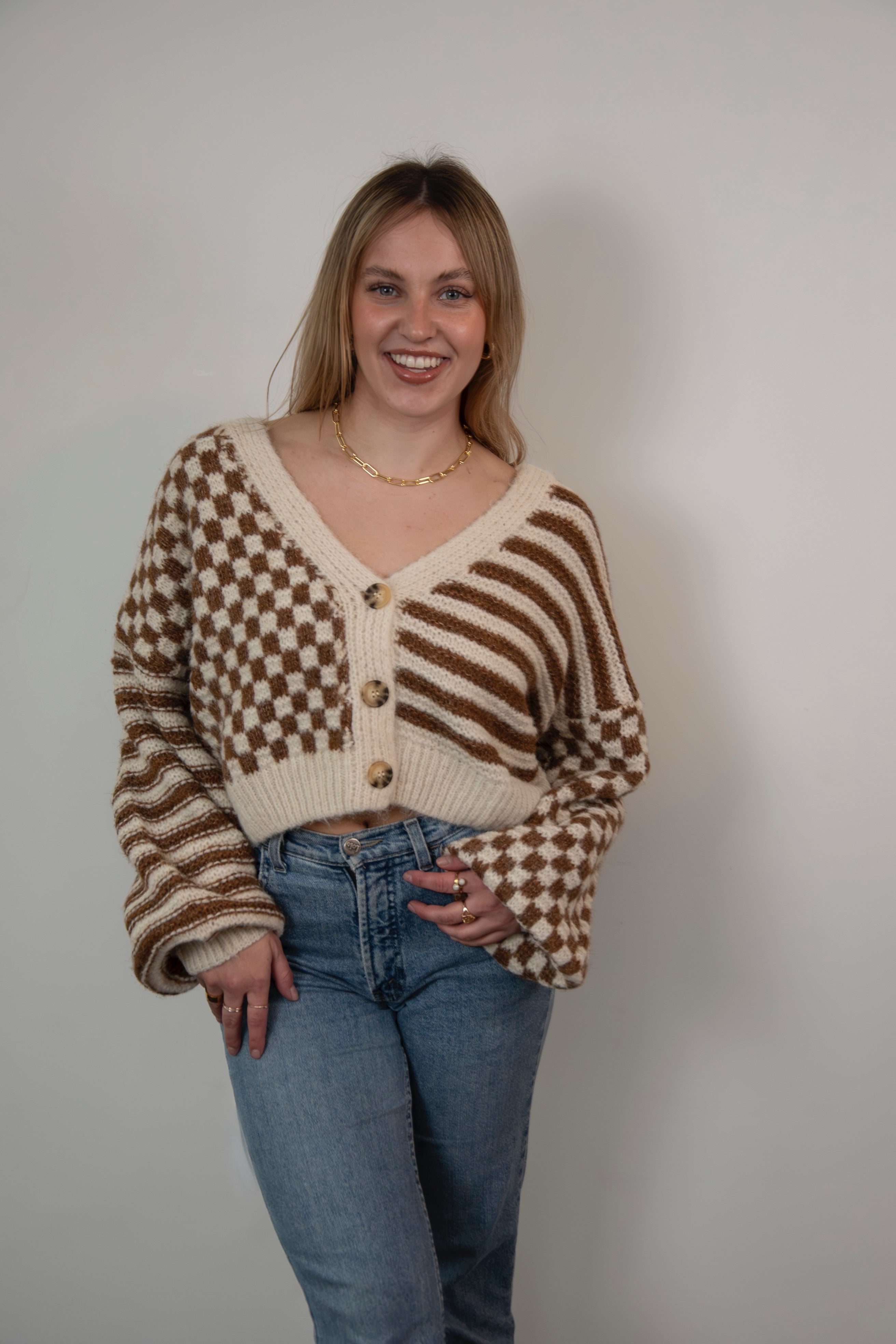 Geometric cardigan outlet