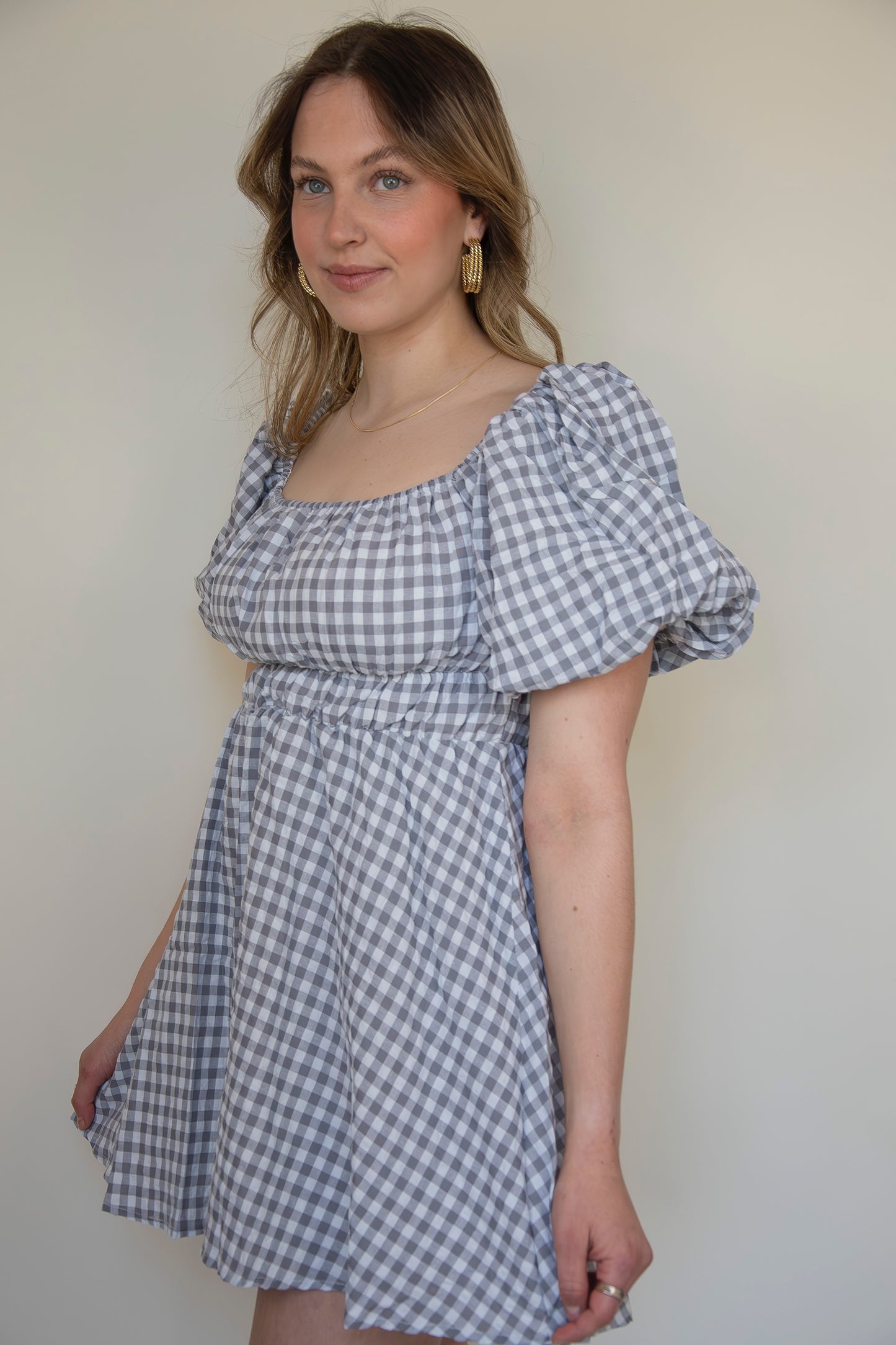 Gingham Print Mini Dress