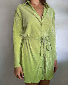 Pleated Shirt Dress