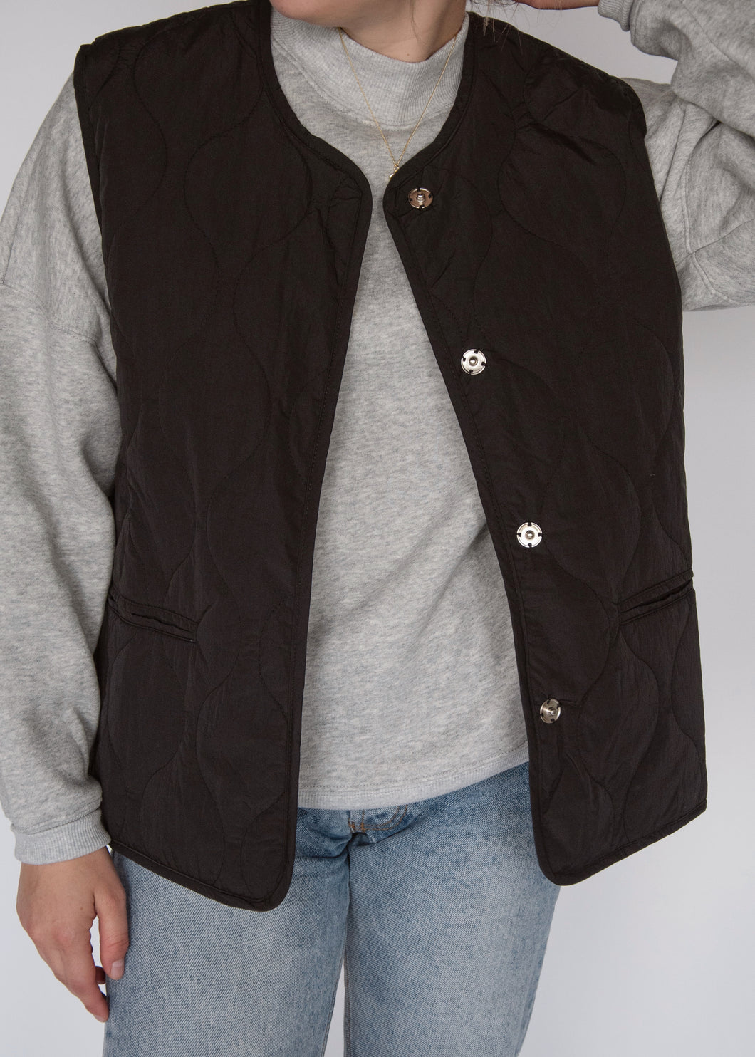 Quilted Button Vest