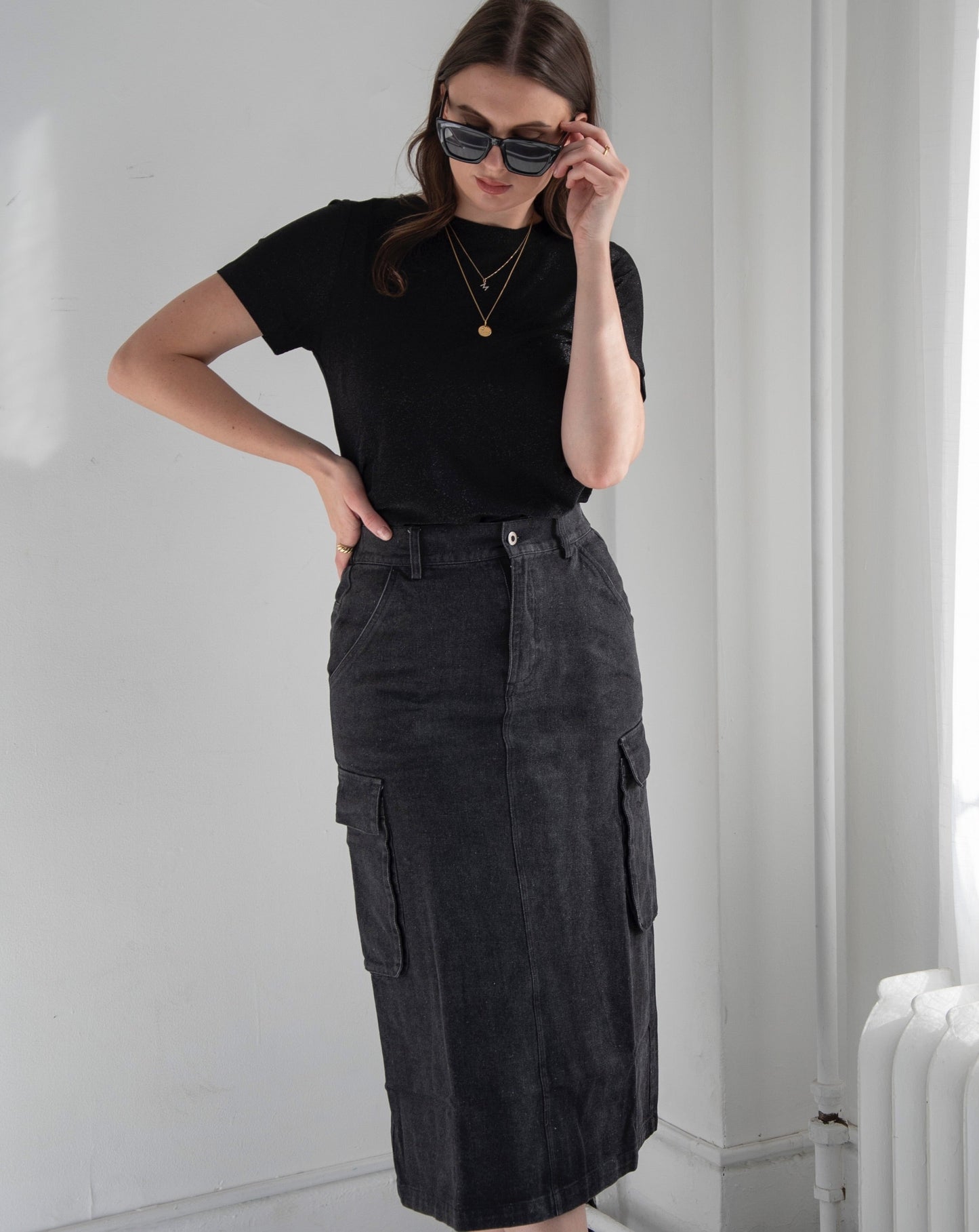 Utility Denim Skirt