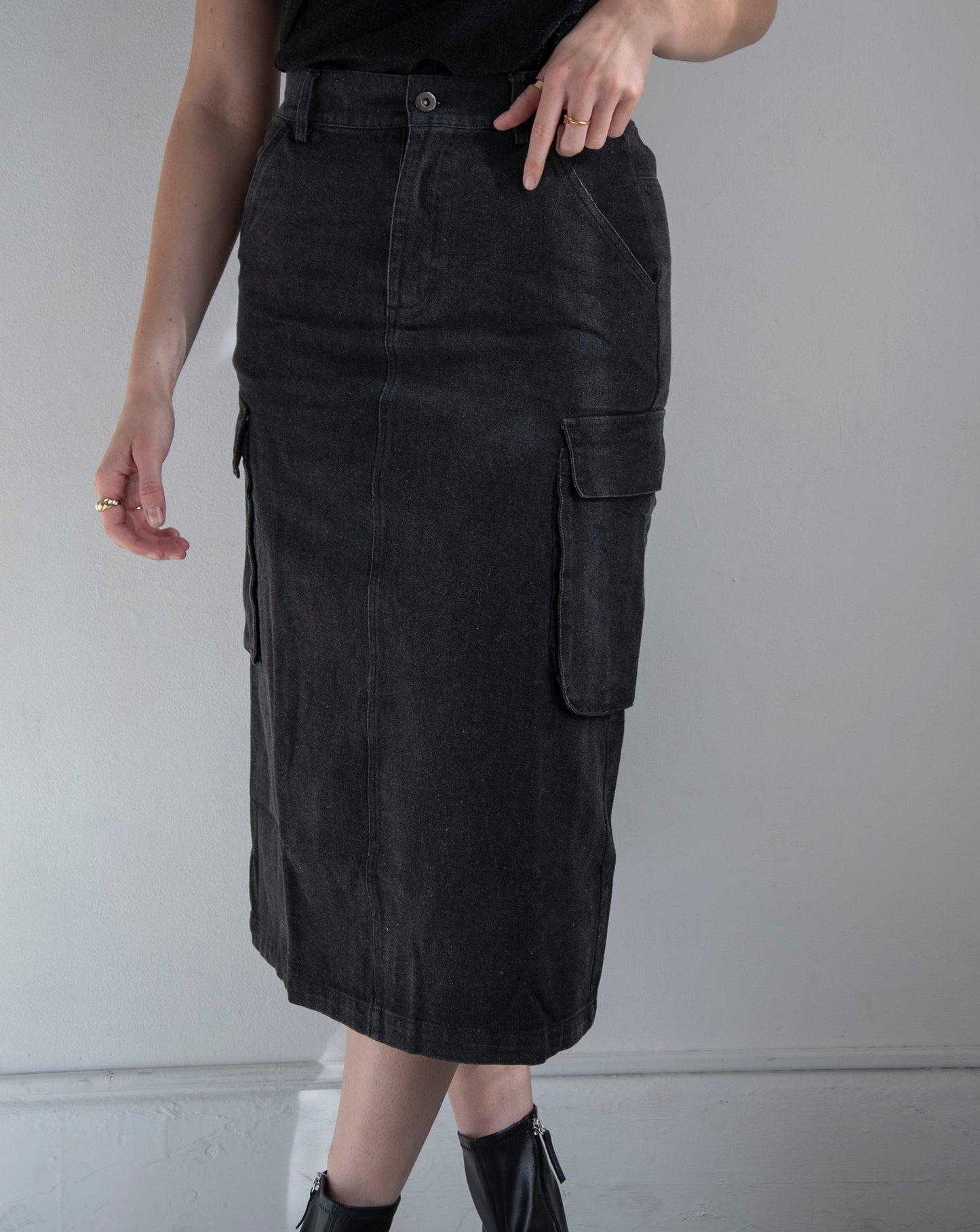 Utility Denim Skirt