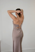 Load image into Gallery viewer, Cowl Neck Satin Midi
