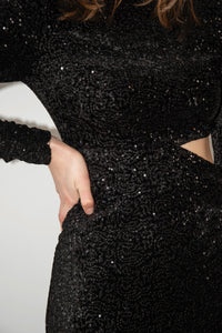 Sequin Cut Out Dress