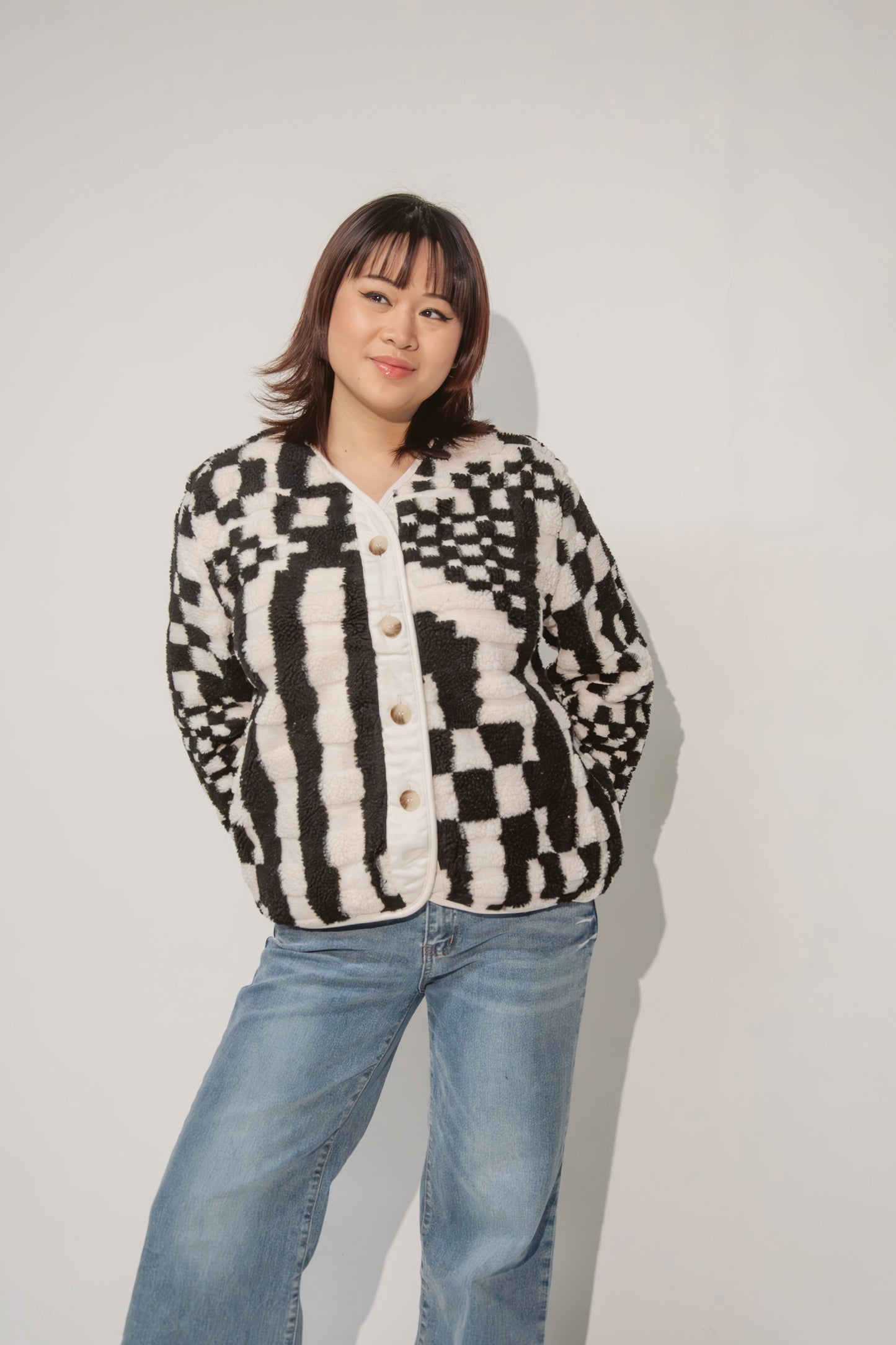 Checkered Fleece Jacket