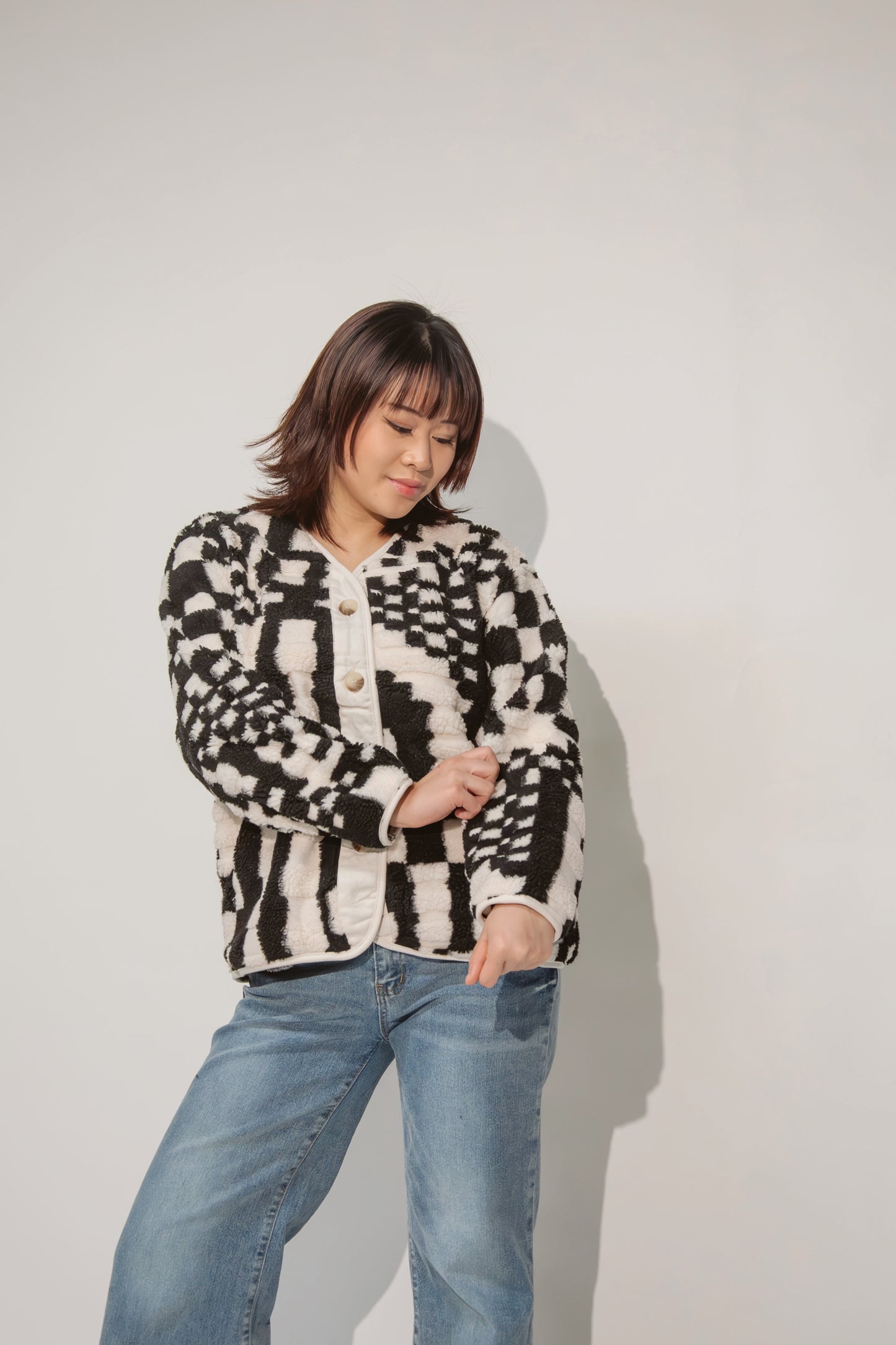 Checkered Fleece Jacket