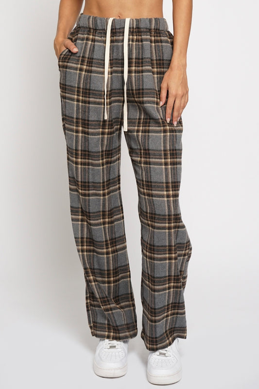 Plaid Flannel Trousers
