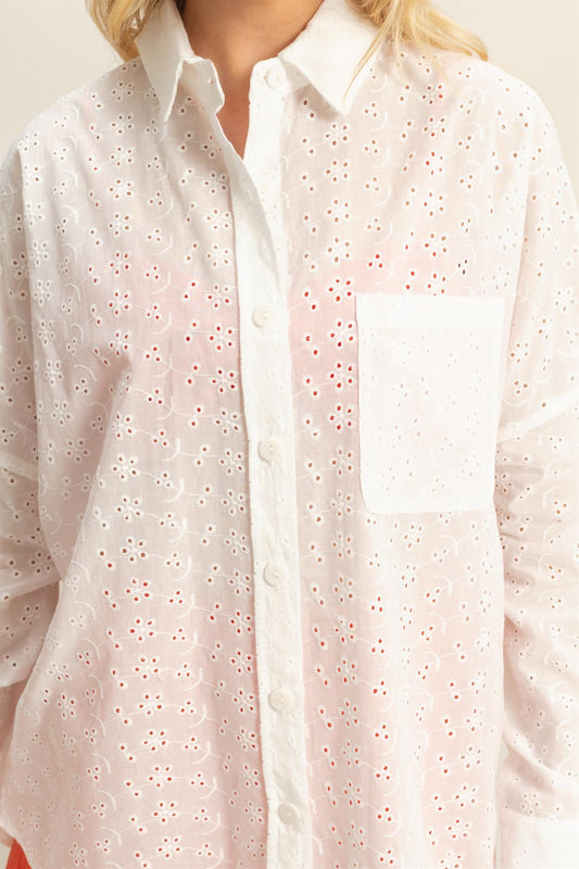 Everyday Eyelet Button Up