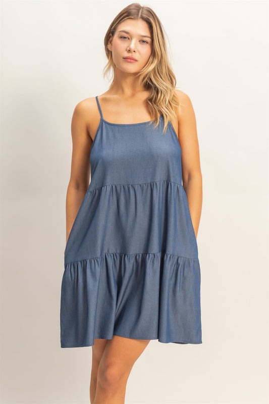 Denimi Tiered Mini Dress