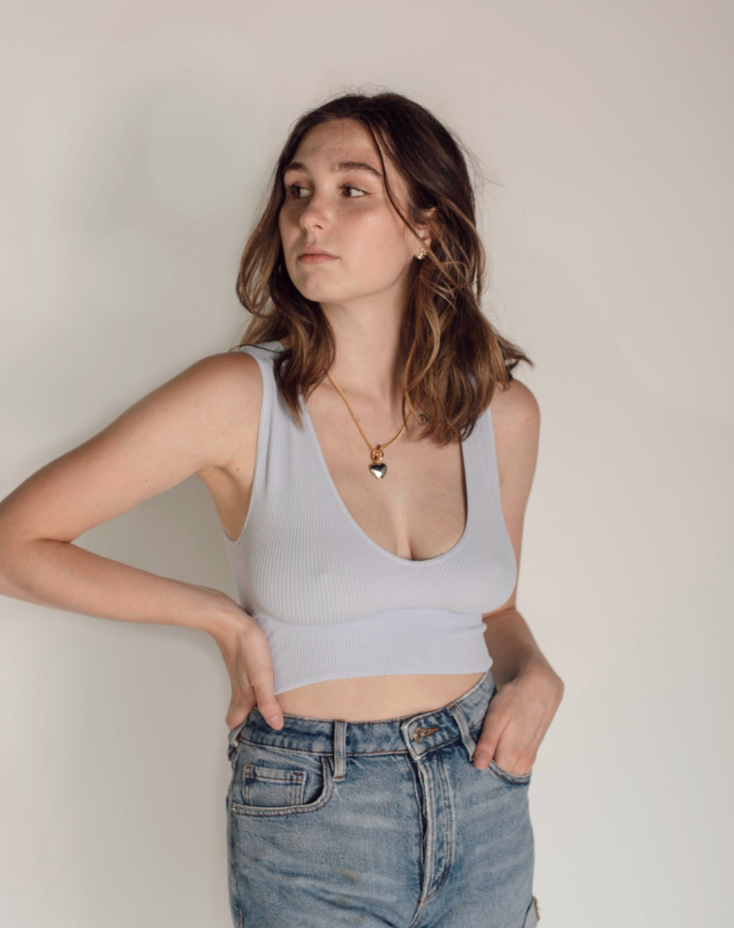 V-Neck Ribbed Tank