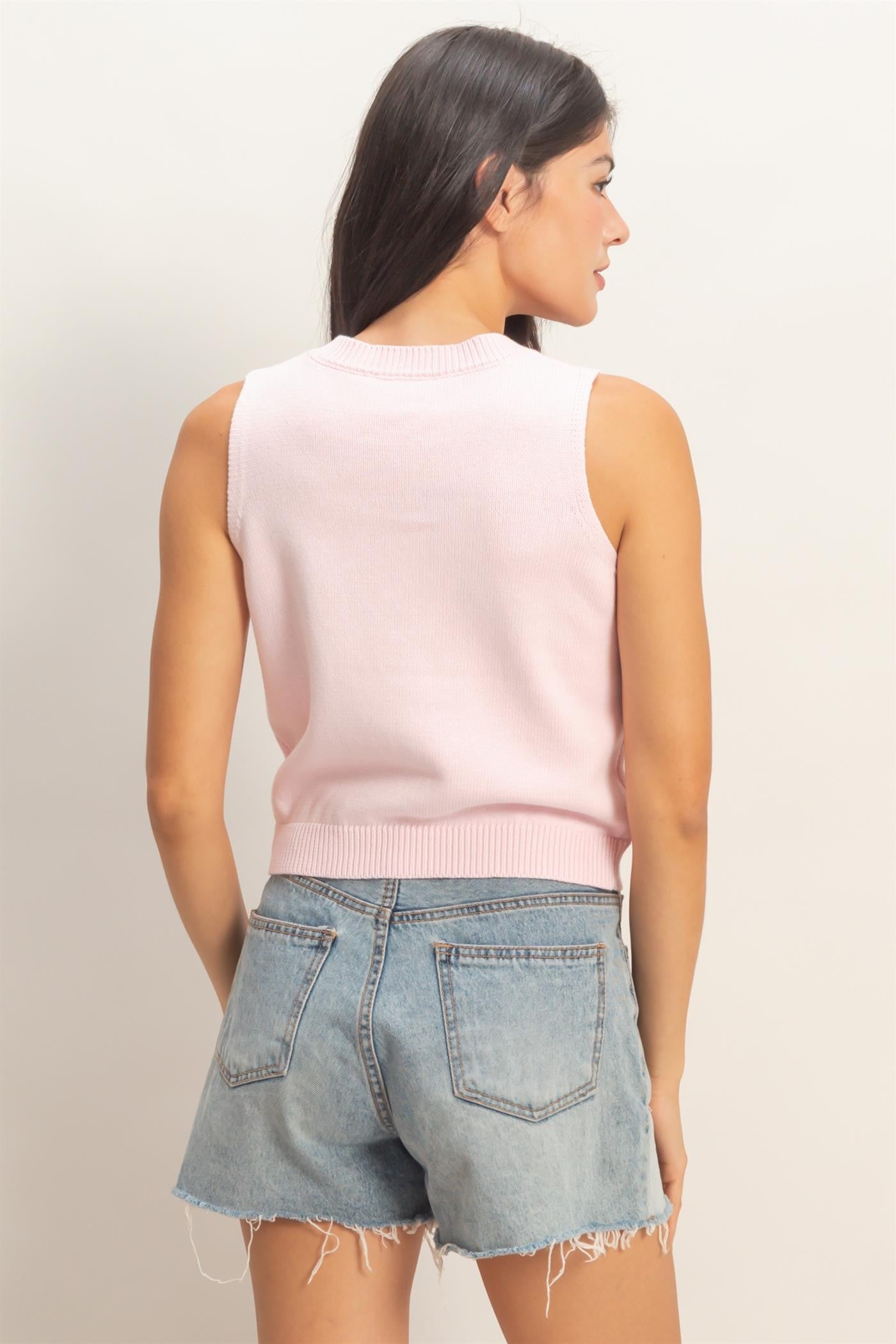 Berry Sleeveless Knit Top