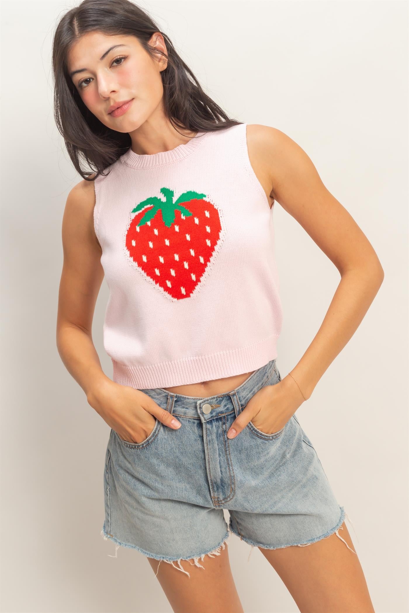 Berry Sleeveless Knit Top