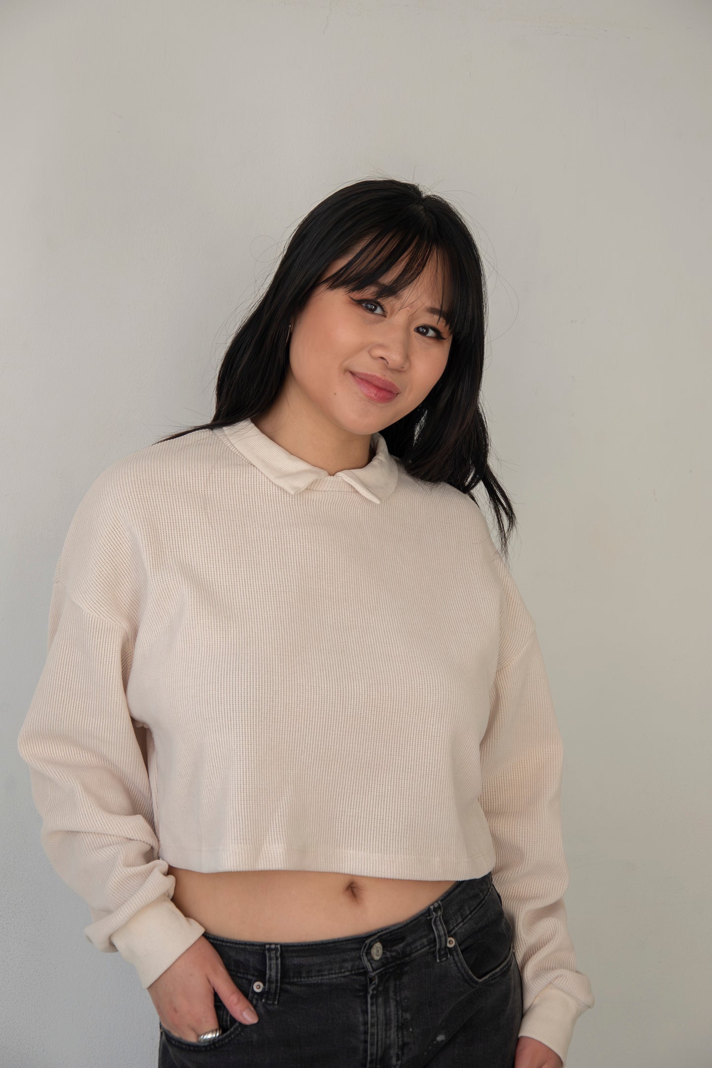 Ribbed Collared Knit