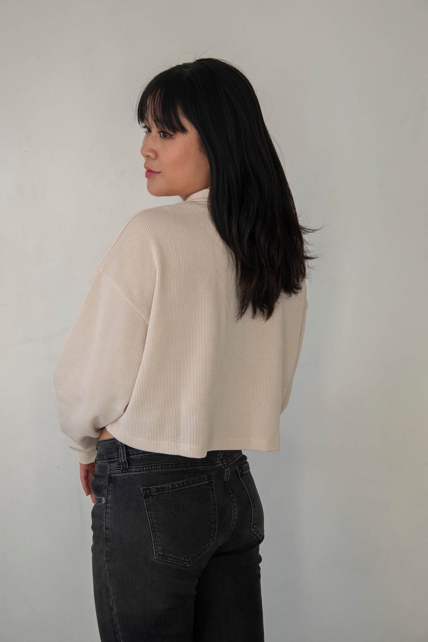 Ribbed Collared Knit