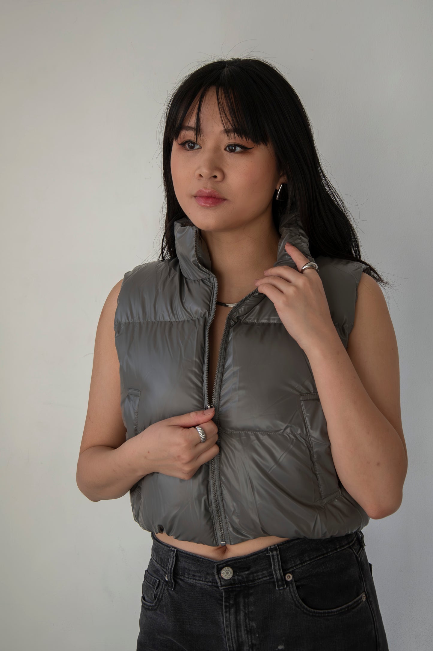 Metallic Puffer Vest