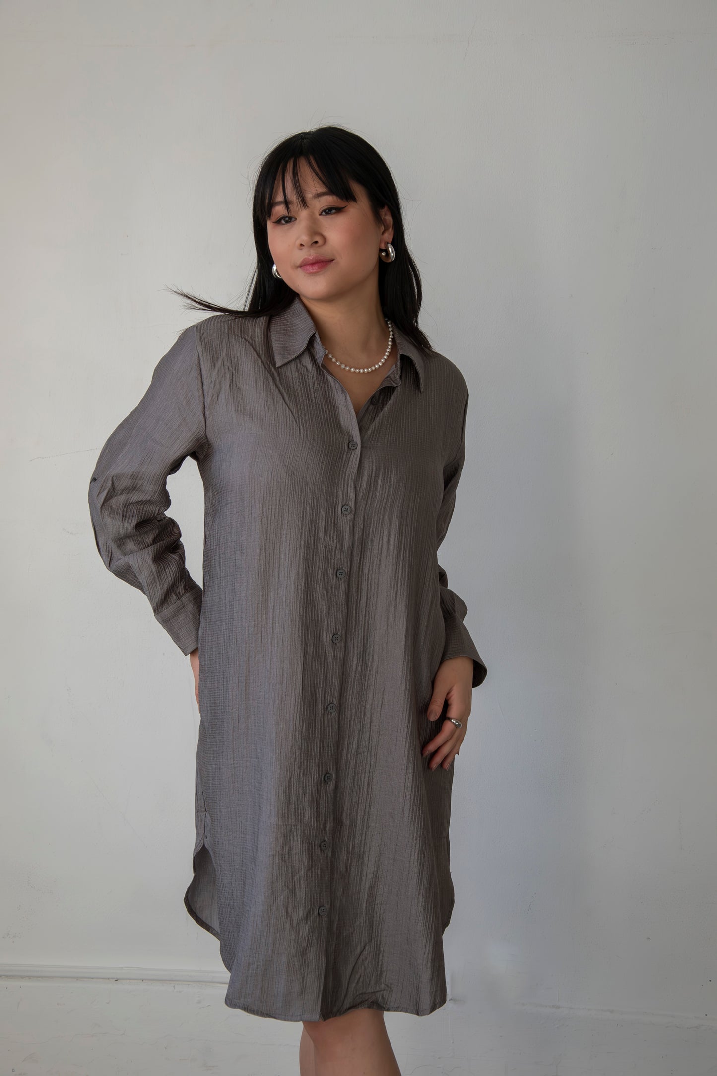 Textured Shirt Dress