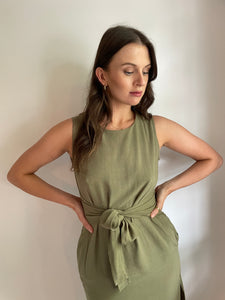 Linen Cinched Midi