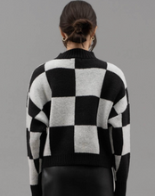 Load image into Gallery viewer, Checkered Mock Neck Sweater
