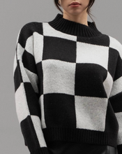 Load image into Gallery viewer, Checkered Mock Neck Sweater
