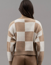 Load image into Gallery viewer, Checkered Mock Neck Sweater
