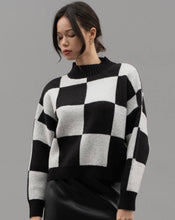 Load image into Gallery viewer, Checkered Mock Neck Sweater
