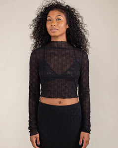 Jacquard Mesh Top