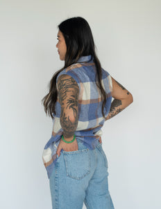 Sleeveless Plaid Vest