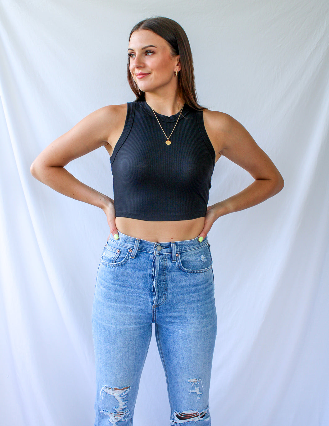 Cropped Ribbed Tank