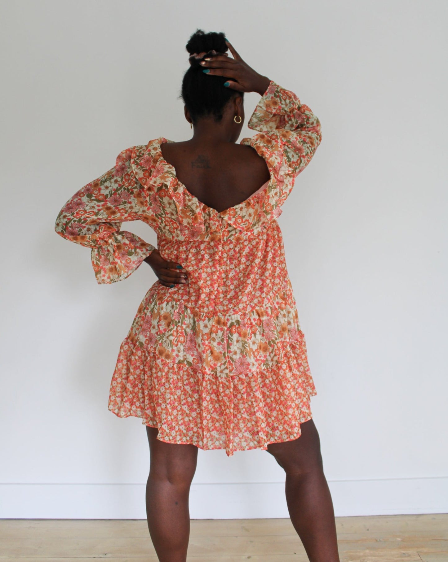 Vintage Floral Babydoll Dress
