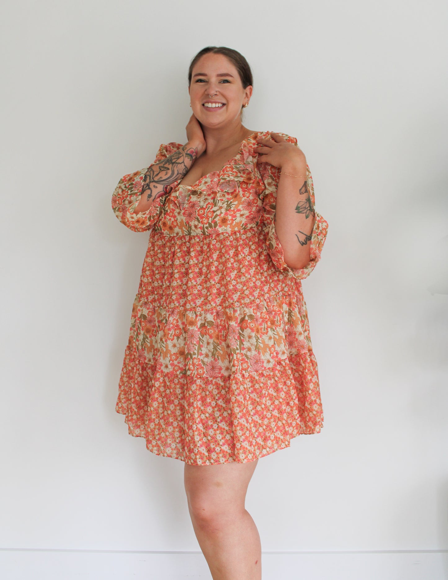 Vintage Floral Babydoll Dress